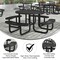 Flash Furniture Round Creekside Picnic Table, Black, Metal, 82.5 in L SLF-EMR-46-BK-GG - alternate 6